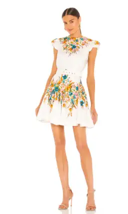 Zimmermann Estelle Tie Mini Dress Print Size 8