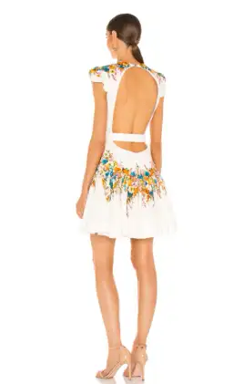 Zimmermann Estelle Tie Mini Dress Print Size 8