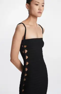 Dion Lee Mirror Braid Strap Dress Black Size 8