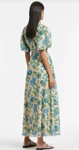 Sir The Label Celia Puff Sleeve Midi Dress Size 8