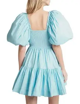 Aje Casa Puff Sleeve Mini Dress Blue Size 6