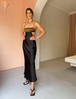 Bec & Bridge Agatha Cut Out Midi Dress Black/Copper Size AU 6 for rent on The Volte - image 7