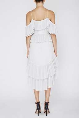 Acler Keppel Pleat Dress Grey Size 8 for rent on The Volte - image 4