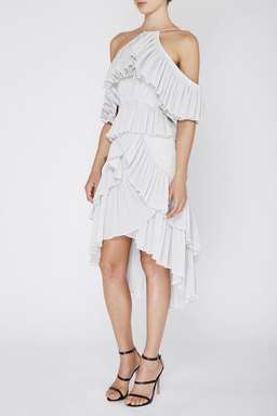 Acler Keppel Pleat Dress Grey Size 8 for rent on The Volte - image 3