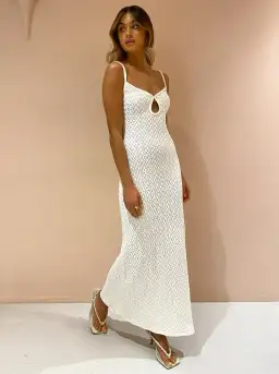 Bec & Bridge Effie Knit Key Maxi Dress White Size 10 for rent on The Volte - image 2