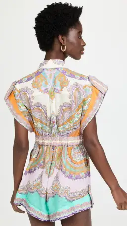 Zimmermann Lola Cuffed Playsuit Daisy Paisley Size 0P/Au 6  for rent on The Volte - image 5