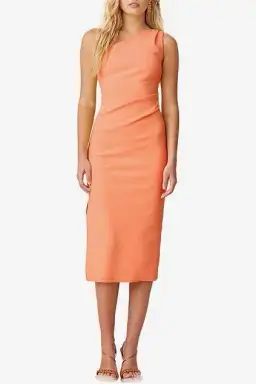 Bec and Bridge Clover Asym Midi Dress in Nectarine Orange Size 6 for rent on The Volte - image 1