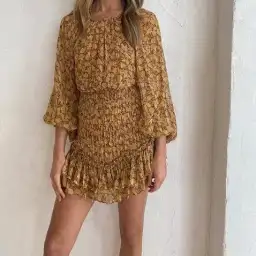 Shona Joy Sunset Cut Out Backless Mini Dress Print Size 10 for rent on The Volte - image 3