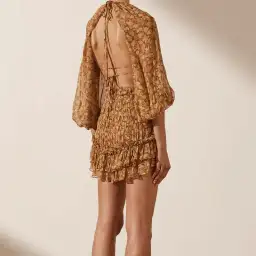 Shona Joy Sunset Cut Out Backless Mini Dress Print Size 10 for rent on The Volte - image 2