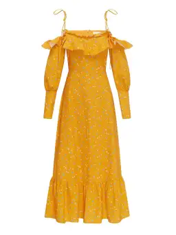 Alice McCall Limonata Midi Dress Apricot Size 6  for rent on The Volte - image 3