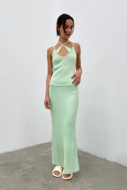 Hansen & Gretel Pip Singlet and Addison Skirt Set Green Size 8 for rent on The Volte - image 1