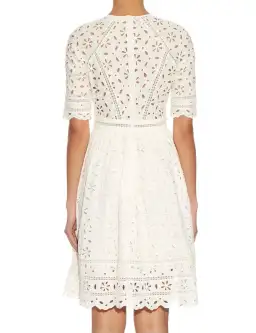 Zimmermann White Rosa Broderie Day Dress White/Ivory Size 12 for rent on The Volte - image 4