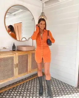 With Jean Andy Dress Orange Size AU 6 for rent on The Volte - image 2