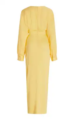 Christopher Esber Ruched Cutout Woven Maxi Dress Yellow Size 10 for rent on The Volte - image 5
