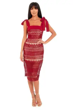 Keepsake the Label Walk on By Midi Dress Red Size 10 for rent on The Volte - image 1
