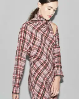 Scanlan Theodore Plaid Tie Shoulder Dress Print Size 10 for rent on The Volte - image 1