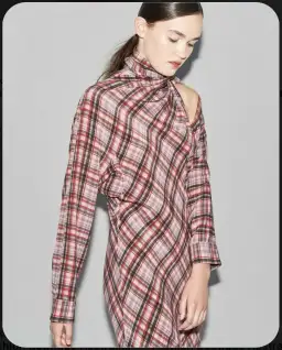 Scanlan Theodore Plaid Tie Shoulder Dress Print Size 10 for rent on The Volte - image 3