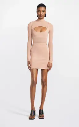 Dion Lee Hosiery Bra Mini Dress Desert Brown