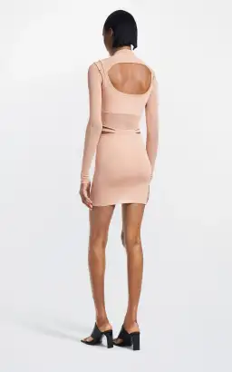 Dion Lee Hosiery Bra Mini Dress Desert Brown