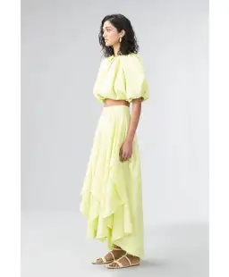 Ginger & Smart Euphoria Top & Skirt Set Citron Size 10 for rent on The Volte - image 3