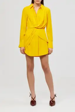 Acler Almer Shirt Dress Yellow Size 8 for rent on The Volte - image 3
