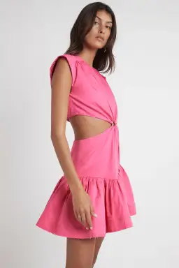 Aje Solstice Cut Out Ring Flip Mini Dress Pink Size 6 for rent on The Volte - image 2