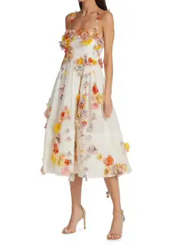 Zimmermann Floral Applique Midi Dress Floral Size 1 / Au 10  for rent on The Volte - image 3
