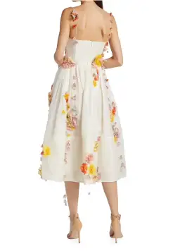 Zimmermann Floral Applique Midi Dress Floral Size 1 / Au 10  for rent on The Volte - image 4