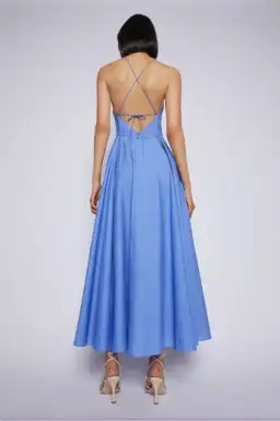 Scanlan Theodore Parachute Cotton Strappy Dress Blue Size 10 for rent on The Volte - image 2