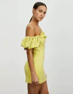 Lover Nicoletta Mini Dress Lemon Meringue Size 12 
