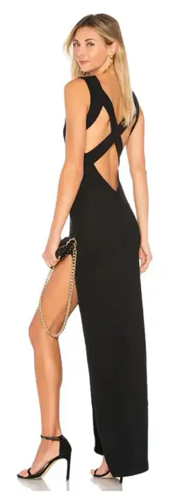 Superdown Sherry Slit Maxi Dress Black