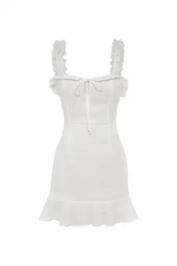 Hansen and Gretel Saint Dress White Linen Mini Dress Size 8 for rent on The Volte - image 5