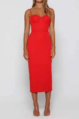 Elle Zeitoune Penny Midi Dress Red Size 8 for rent on The Volte - image 1