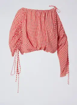 Scanlan Theodore Gingham Drawcord Skirt and Gingham Drawcord Top Set Red   for rent on The Volte - image 6