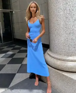 Kookai Stirling Strap Dress Blue Size 10 for rent on The Volte - image 1