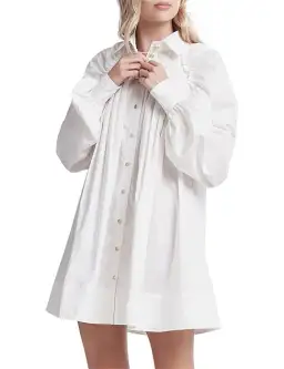 Aje Sketch Shirt Dress White Size 8