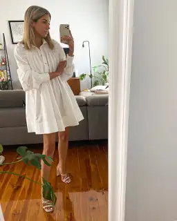 Aje Sketch Shirt Dress White Size 8