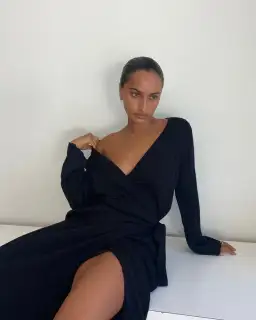 Sir the Label Basile Wrap Dress Black Size 12