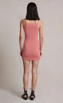 Bec & Bridge Salmon Oasis Knit Mini Dress Pink Size 8 for rent on The Volte - image 3