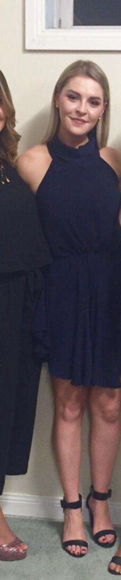 Shona Joy High Neck Mini Dress Navy Size 10