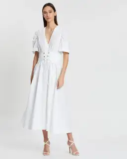 Bec & Bridge Surfari Midi Dress  Ivory Size 10 for rent on The Volte - image 1