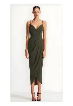 Shona Joy Core Cocktail Dress Khaki Size 6 for rent on The Volte - image 1