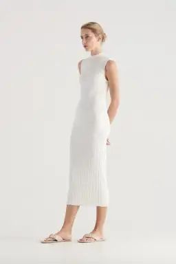 Elka Collective Pillar Knit Dress White Size 10 for rent on The Volte - image 1