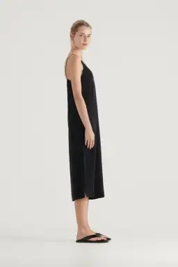 Elka Collective Suki Black Slip Silk Dress Black Size 10 for rent on The Volte - image 4