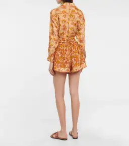 Zimmermann Andie Relaxed Shorts Terracotta Floral Print