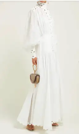 Zimmermann Zippy High Neck Cut Out Maxi Dress White