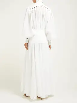Zimmermann Zippy High Neck Cut Out Maxi Dress White