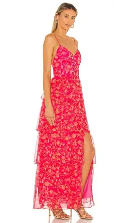 Amanda Uprichard Thaddea Maxi Dress Pink Size 10