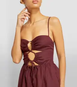 Shona Joy Rubi Lace Up Mini Dress in Cocoa Brown Size 10 for rent on The Volte - image 6