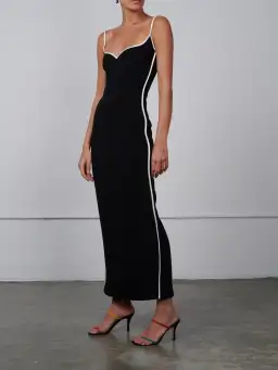 Paris Georgia Heart Maxi Dress Black